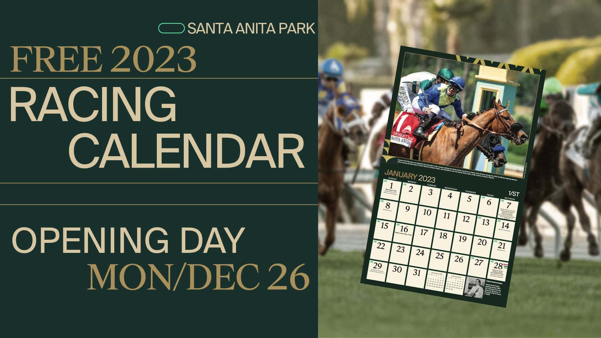 Santa Anita Park Wall Calendar 2025